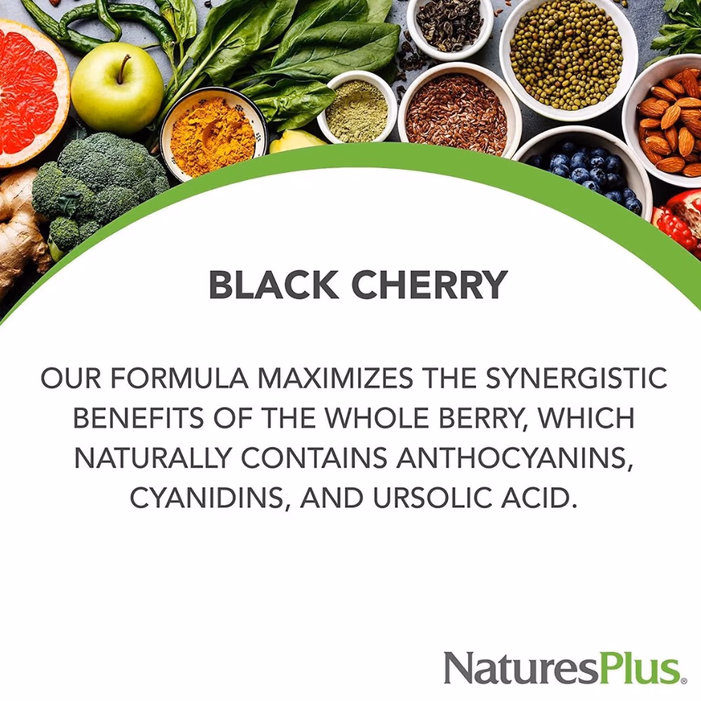Natures Plus Black Cherry 750mg 30 Tabs 3