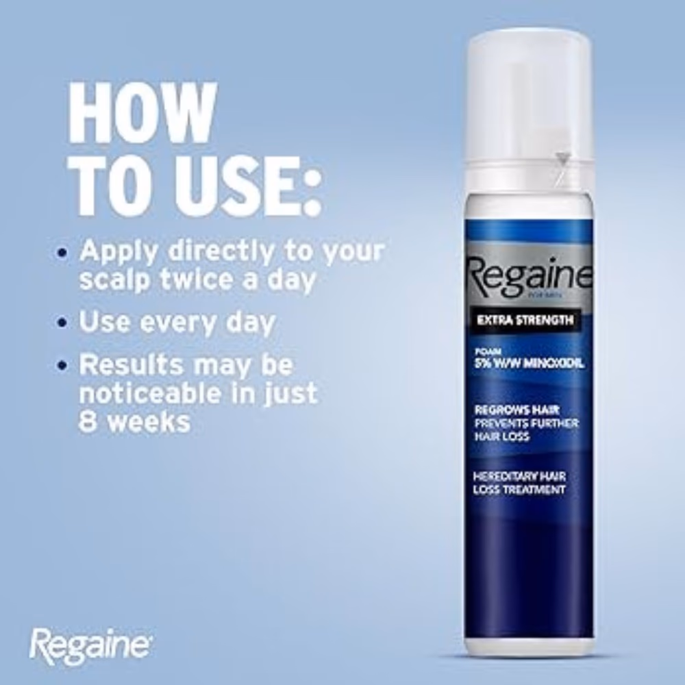 Regaine For Men Extra Strength Foam 5% 60g - value pack of 3 foam bottles 2