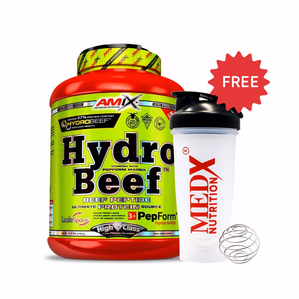 Amix HydroBeef Peptide Protein 2kg - Peanut Choco Caramel 1