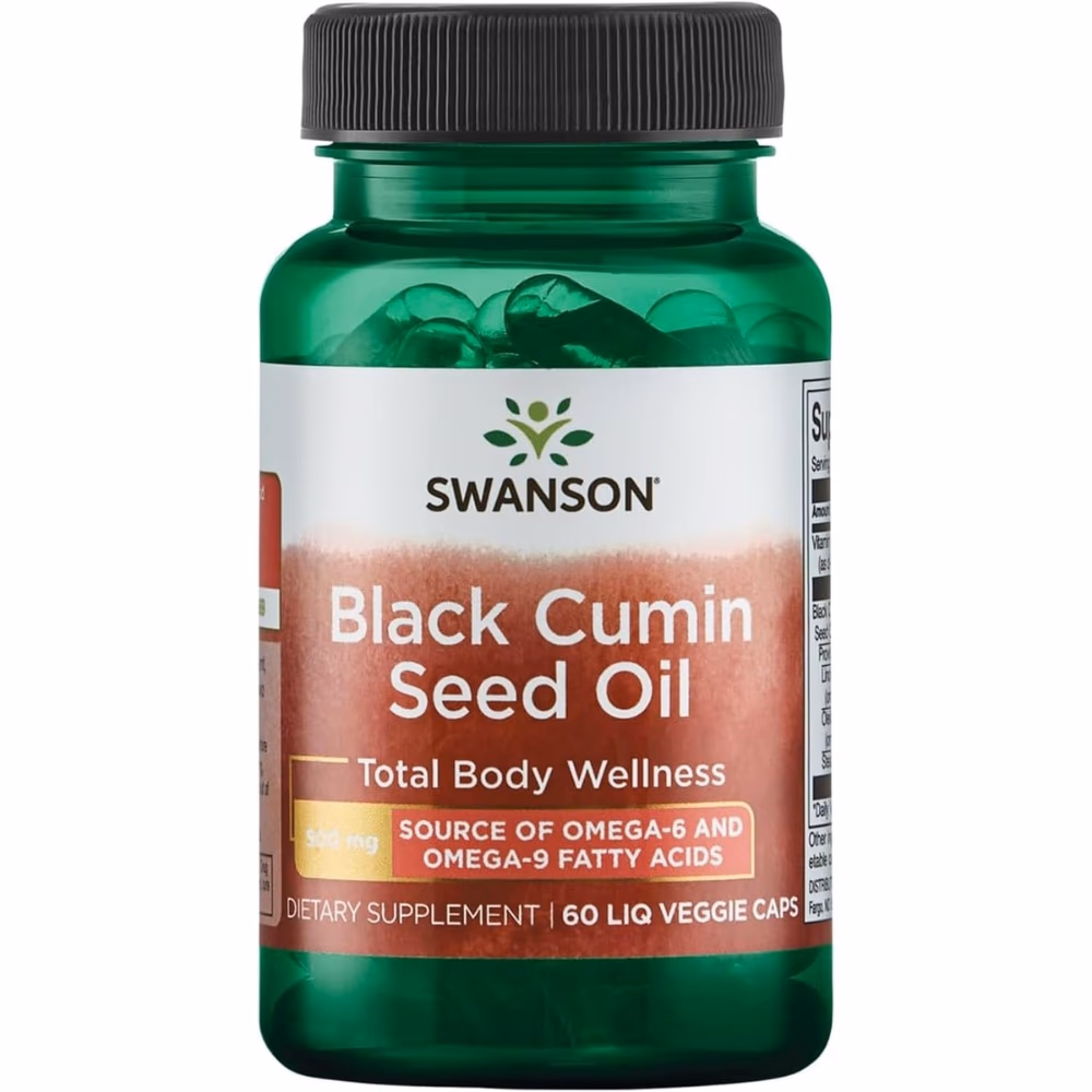 Swanson Black Cumin Seed Oil 500mg Liquid Veg -60 Capsules