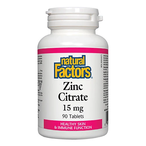 Natural Factors Zinc Citrate 15 mg 90 Tablets 1