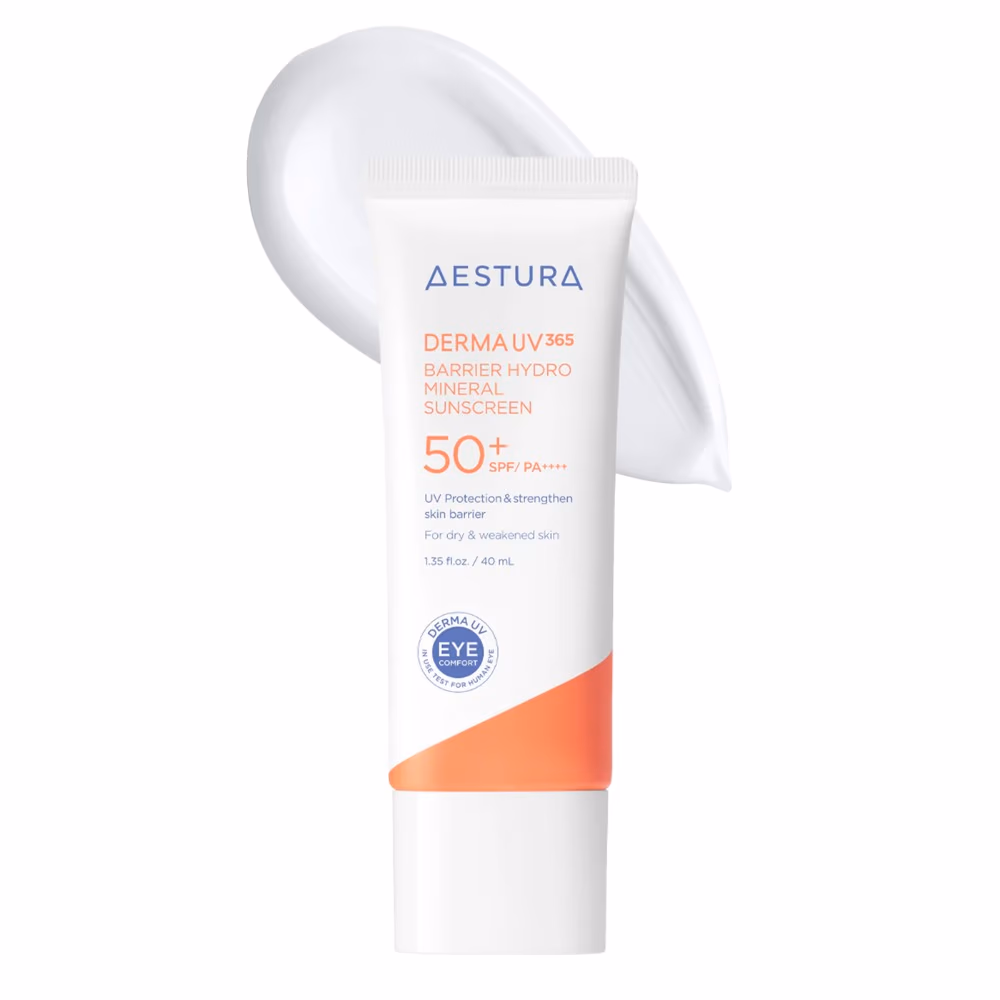 Aestura Derma UV365 Barrier Hydro Mineral Sunscreen 40ml - SPF50+ PA++++ | Ceramide & Hyaluronic Acid | For Dry & Sensitive Skin 1