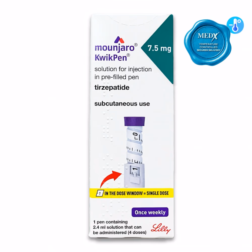 Mounjaro KwikPen Tirzepatide 7.5mg/0.6ml, Four-Dose Pre-Filled Injection 1 Pen For Subcutaneous Injection 2