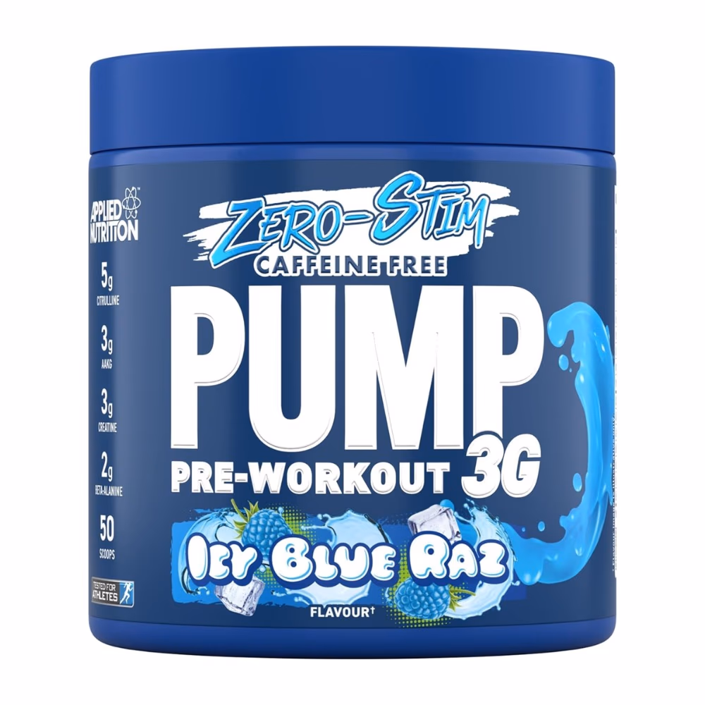 Applied Nutrition Pump 3G Pre Workout Zero Stim Blue Raspberry 375g