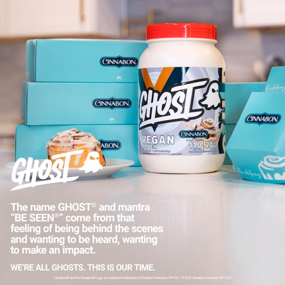 Ghost Vegan Protein Powder Cinnabon 2lb 908g 4