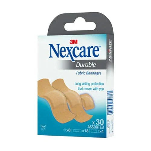 3M Nexcare Durable Fabric Bandages - One Size - 30 Bandages