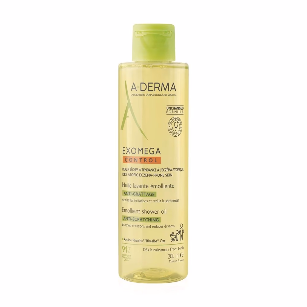 A-Derma Exomega Control Emollient Shower Oil (200ml) 1