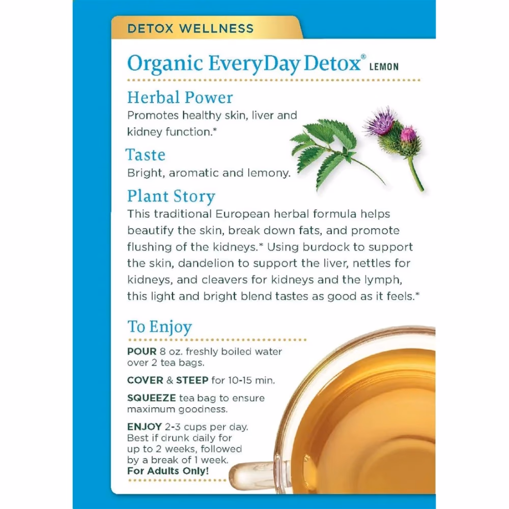 Traditional Organic Detox Lemon Herbal 16 Tea Bags  2