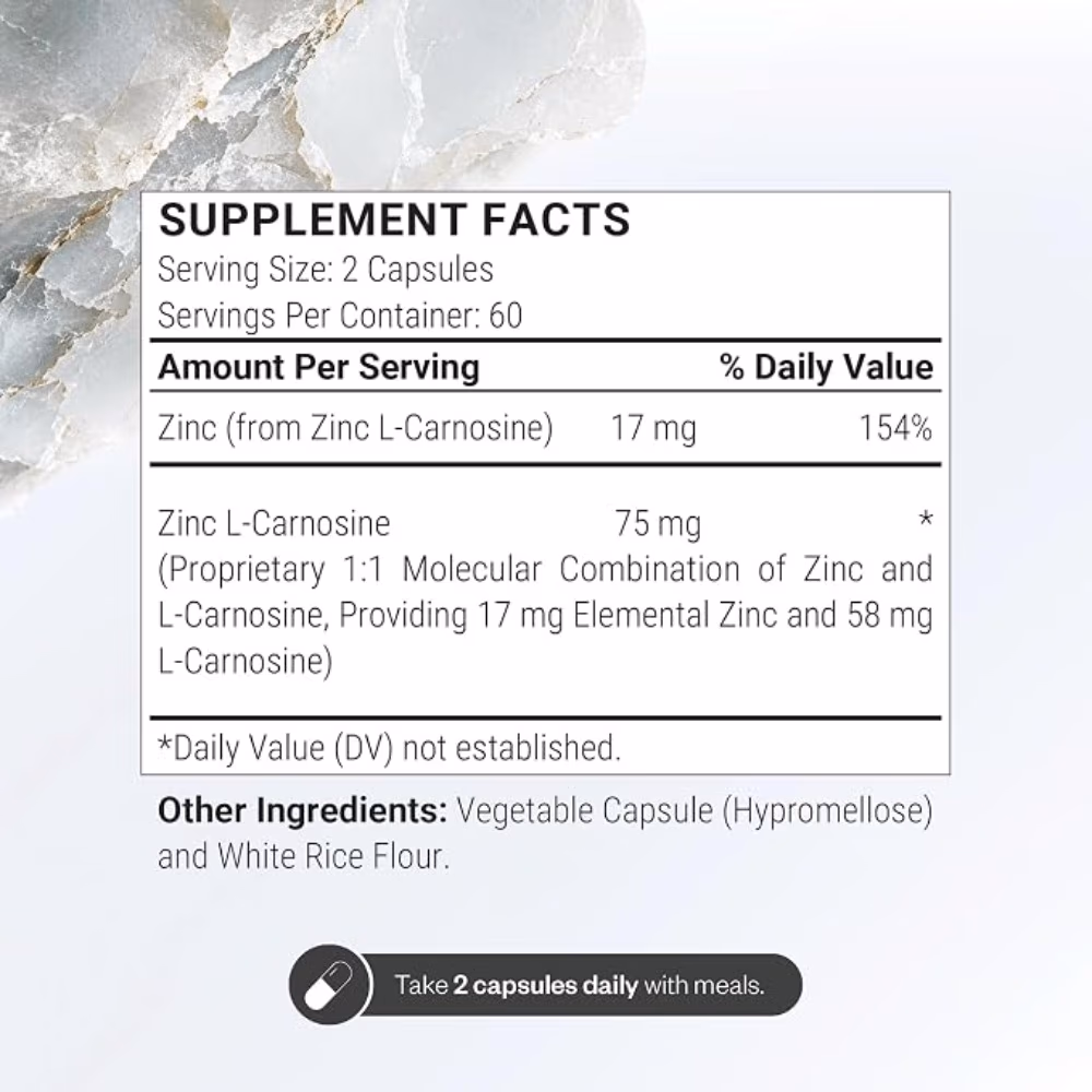 SuperSmart Zinc L Carnosine Dietary Supplement 120 Vegetarian Capsules for Stomach and Digestive Health 4