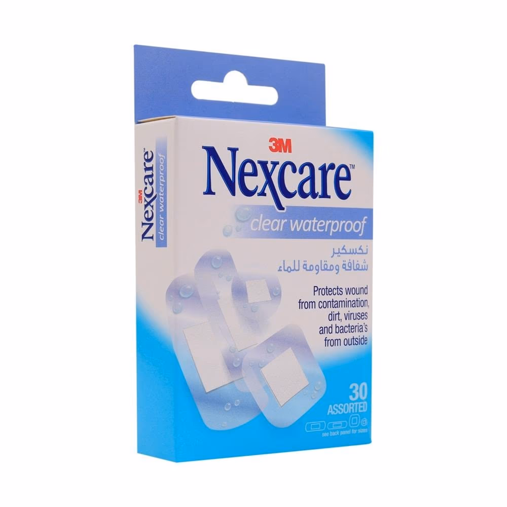 3M Nexcare Clear Waterproof Bandages - Assorted Size - 30 Bandages 3