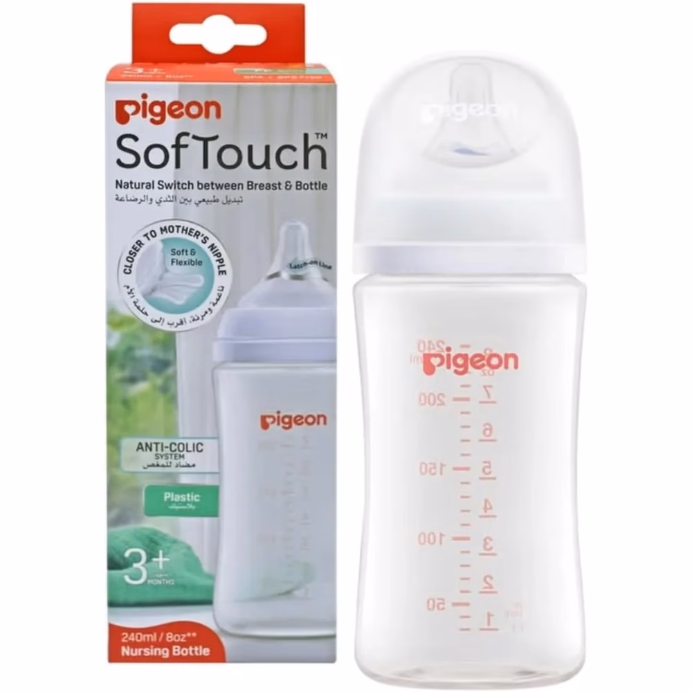 Pigeon SofTouch Plastic Bottle PAB1229 3+ Months 240ml 1
