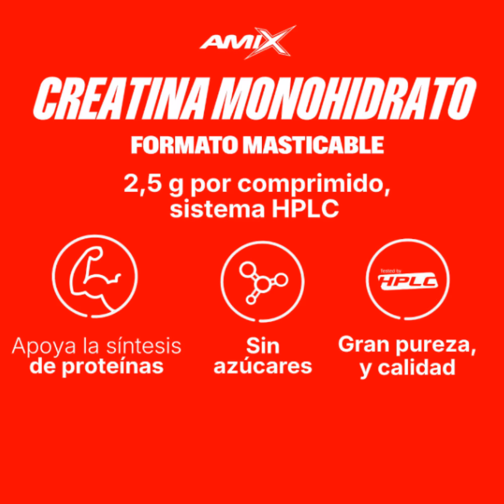 Amix Creatine Creapure 2500mg Sugar-Free Chewable 60 Tablets  5