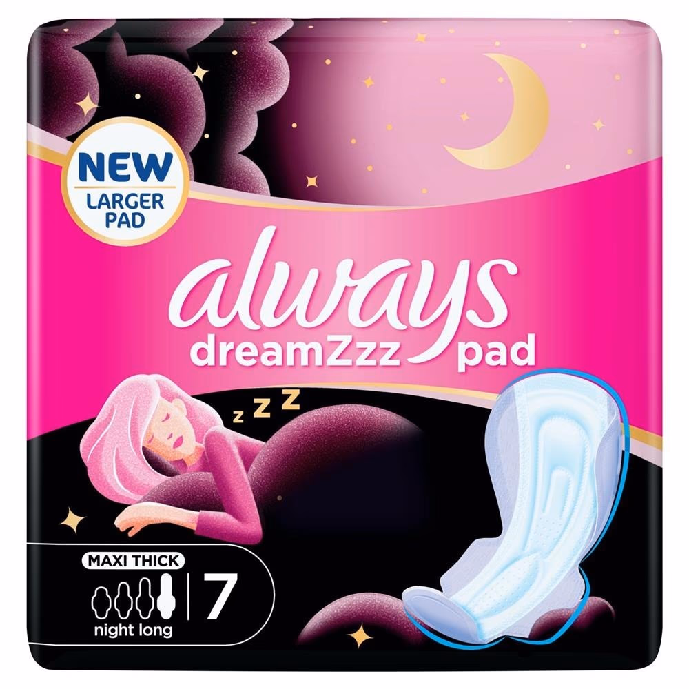 Always DreamZzz Cotton Soft Maxi Thick Night Pads with Wings 7s 5