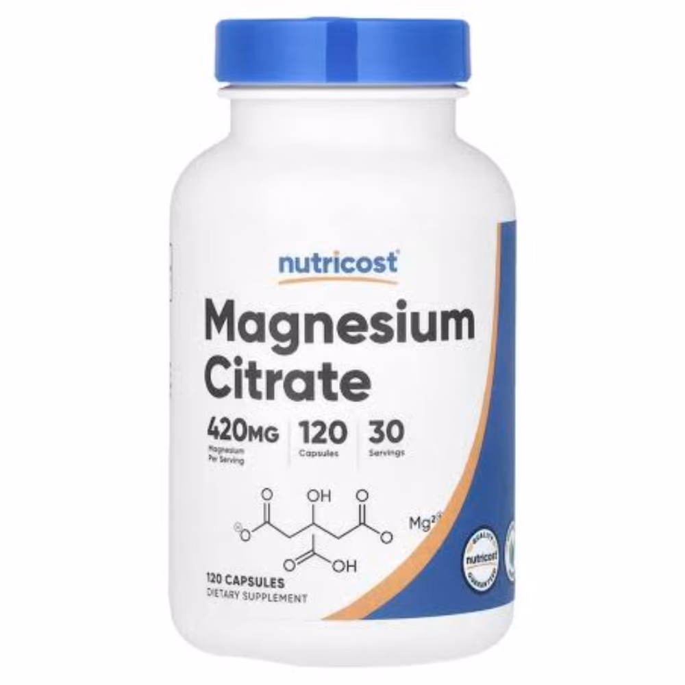 Nutricost Magnesium Citrate 420mg, 120 Capsules – Highly Bioavailable Mineral Supplement for Muscle, Nerve, and Digestive Support 1