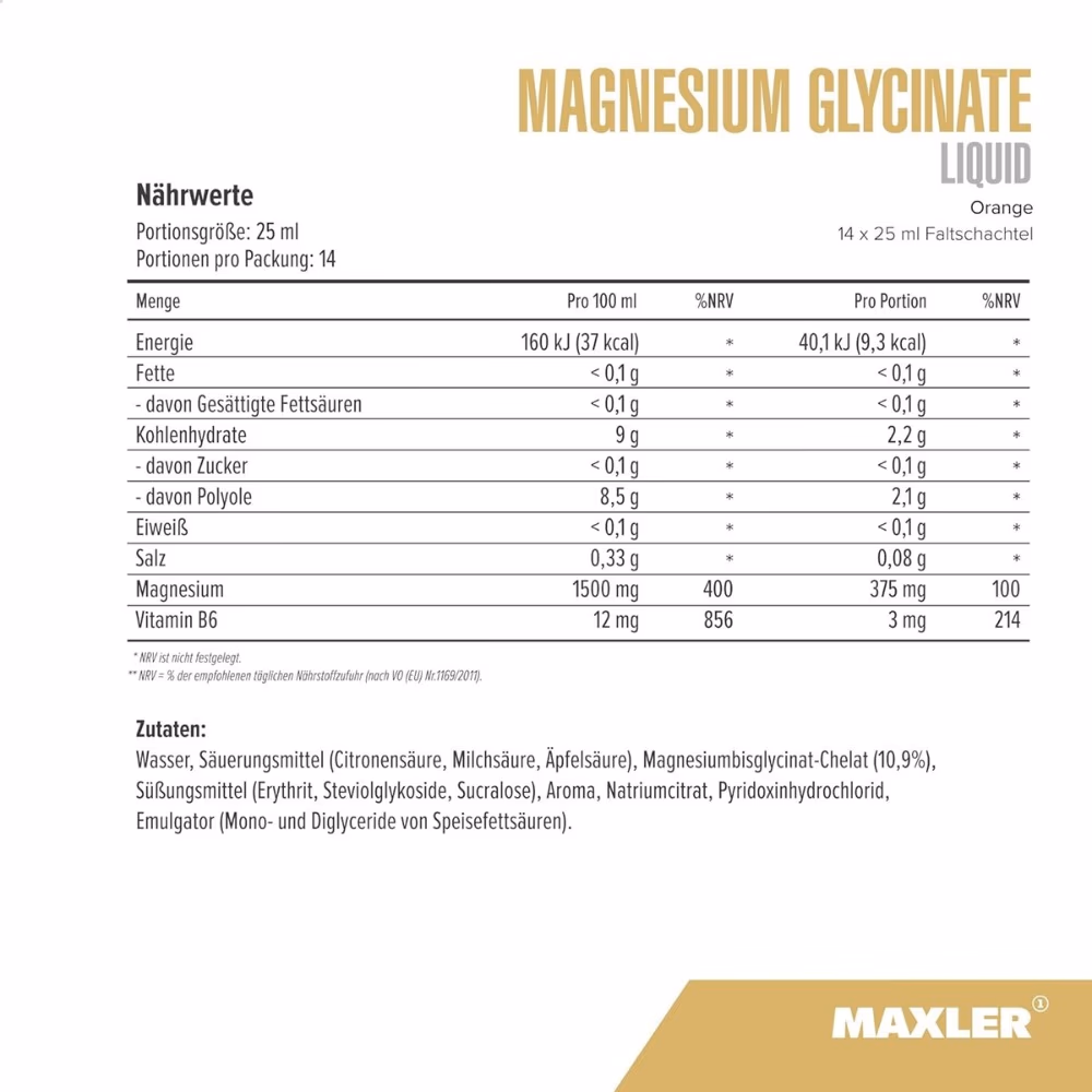 Maxler Magnesium Glycinate Liquid Orange 14 shots 3