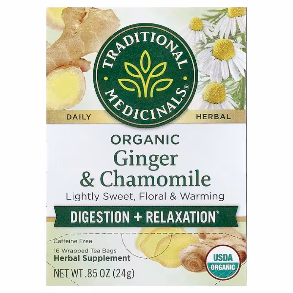 Traditional Organic Ginger and Chamomile Herbal – 16 Tea Bags