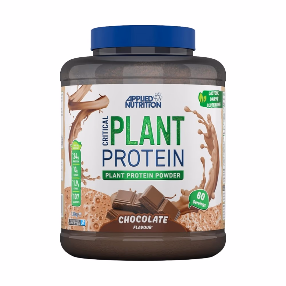 Applied Nutrition Critical Plant Protein, Chocolate Flavor, 1.8kg – Complete Vegan Protein Blend for Muscle Recovery