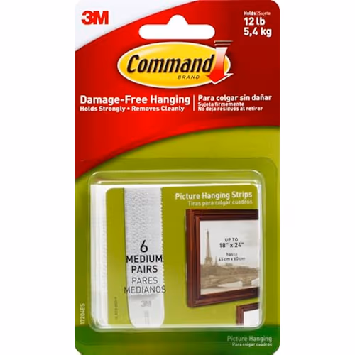 3M Command Brand Damage-Free Hanging Picture Hanging Strips Medium - 6s 1