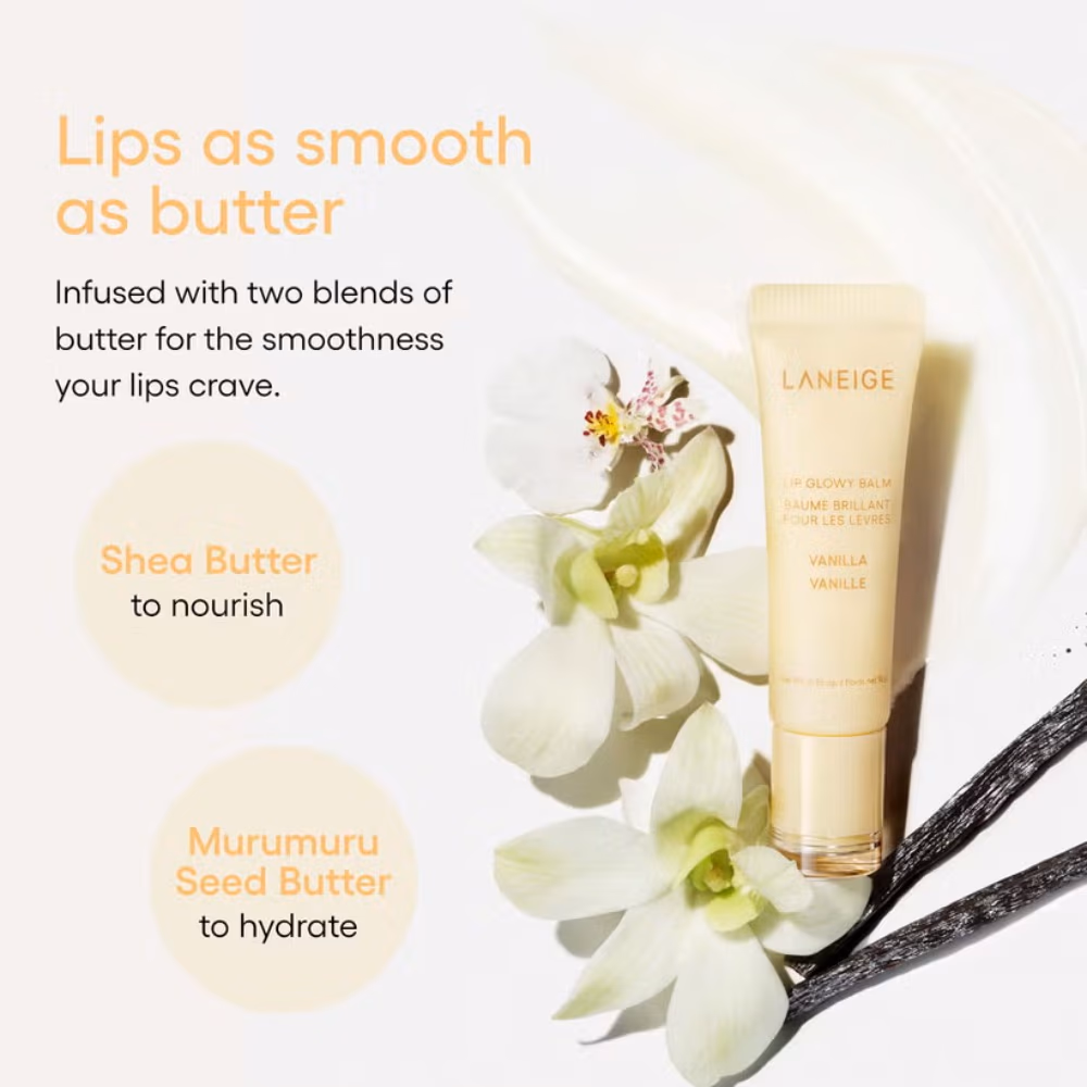 Laneige Lip Glowy Balm Vanilla Hydrating Lip Balm with Shea Butter and Murumuru Seed Butter 10g 3