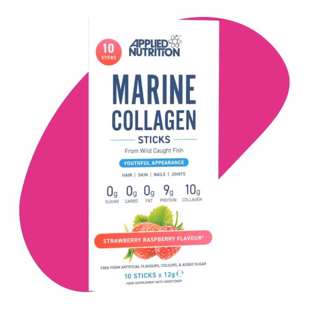 Applied Nutrition Marine Collagen Sticks 10 Sticks x 12g – Strawberry Raspberry | 10g Collagen from Wild Caught Fish | Hair, Skin, Nails & Joints 2