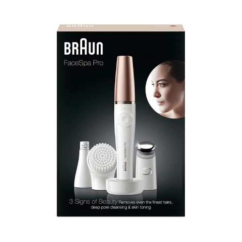 Braun Facespa Pro 911 Facial Epilator Whitebronze With 3 Extras 1