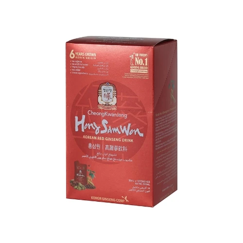 CheongKwanJung Hong Sam Won Korean Red Ginseng Drink - 10 Pouches