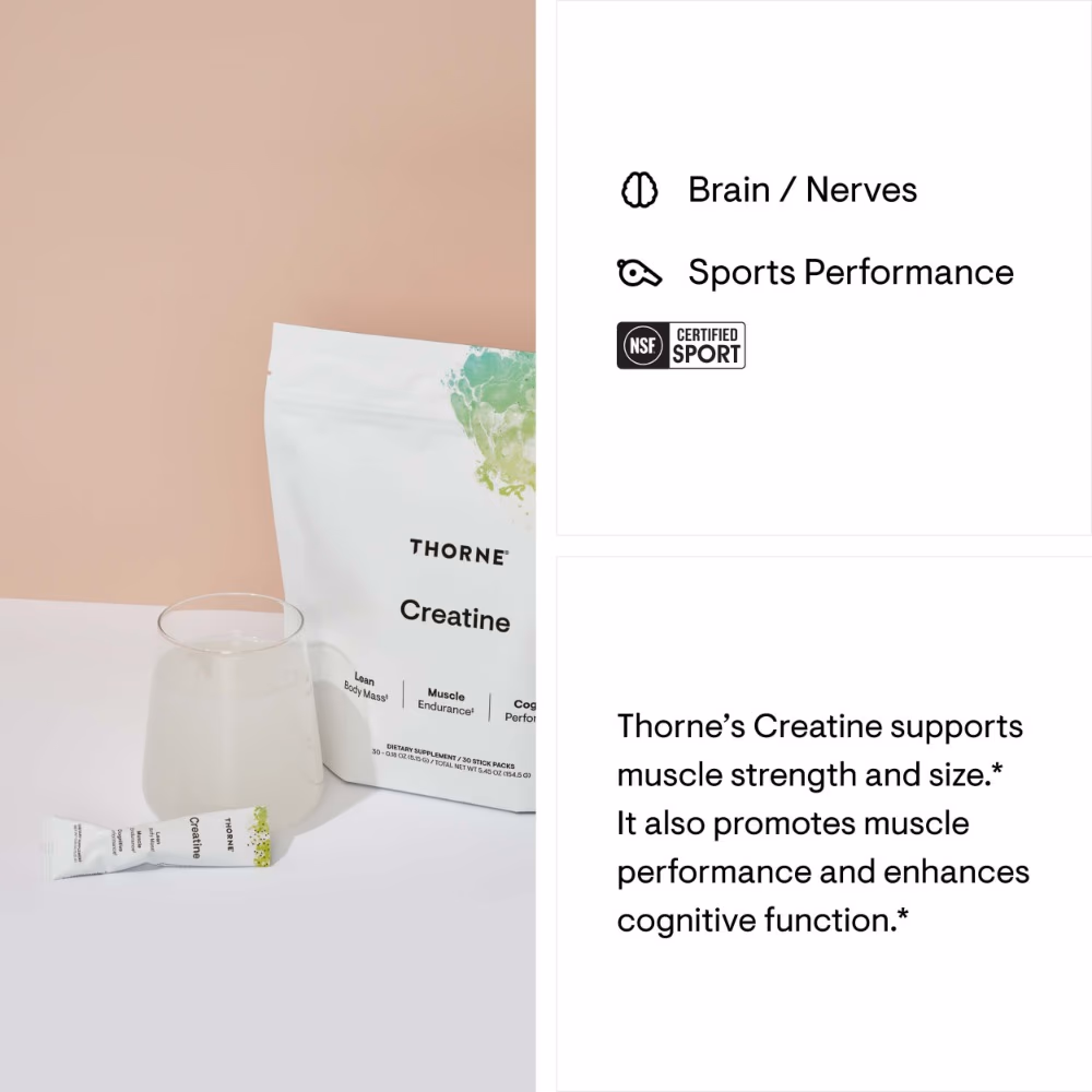 Thorne Creatine 30 Stick Packs – Micronized Creatine Monohydrate | Lean Body Mass, Muscle Endurance and Cognitive Support 3