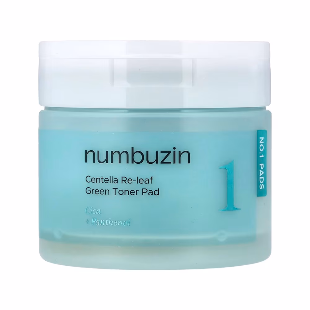 Numbuzin No.1 Centella Re Leaf Green Toner Pads with Centella Asiatica and Panthenol for Soothing Skin