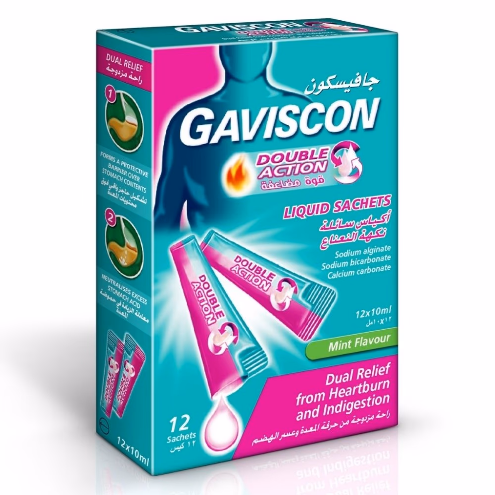 Gaviscon Double Action Mint Liquid Sachets 12X10Ml
