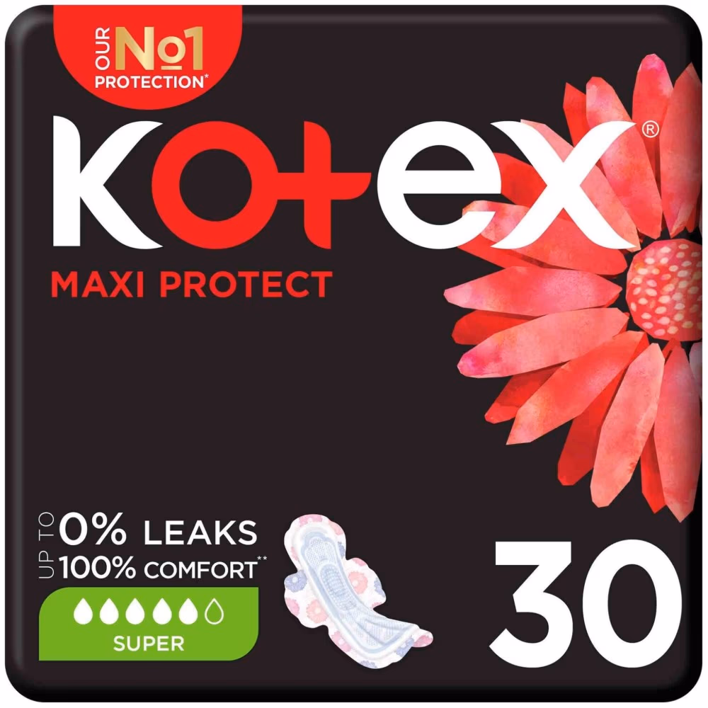 Kotex - Super + Wings - 30 Pads 1