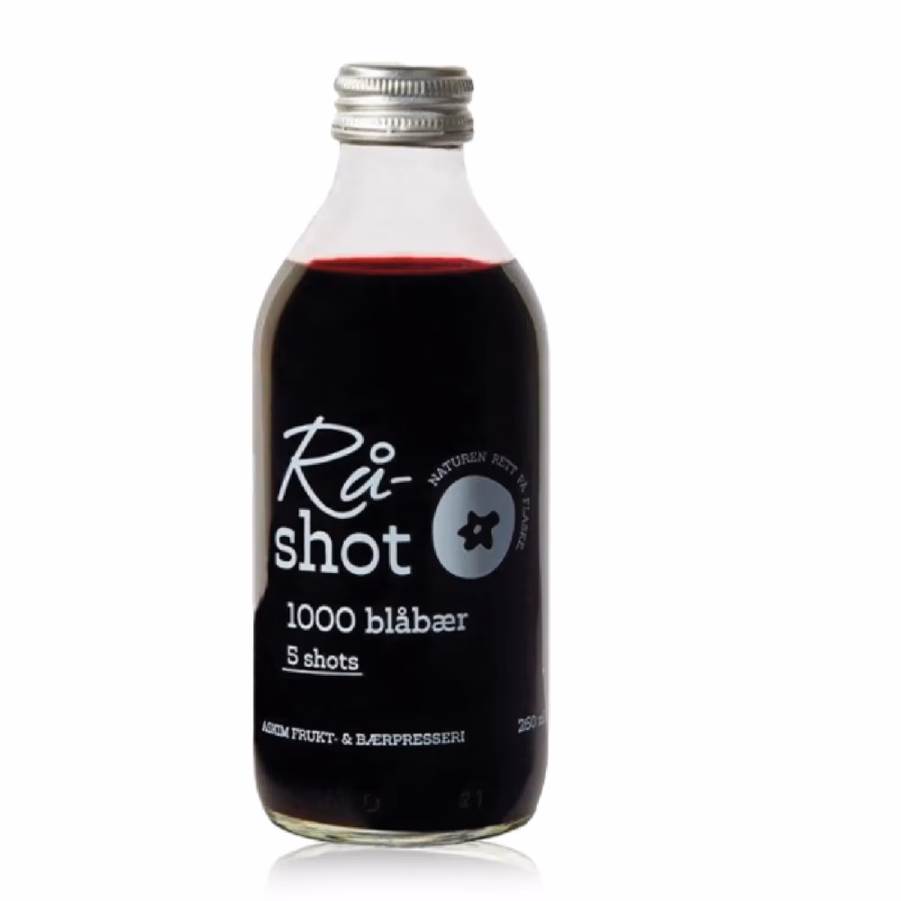 Askim Raw Shot Wild Blueberry 250ml – Norwegian Raw Juice Shot | 1000 Blueberries per Bottle | No Added Sugar | 5 Shots
