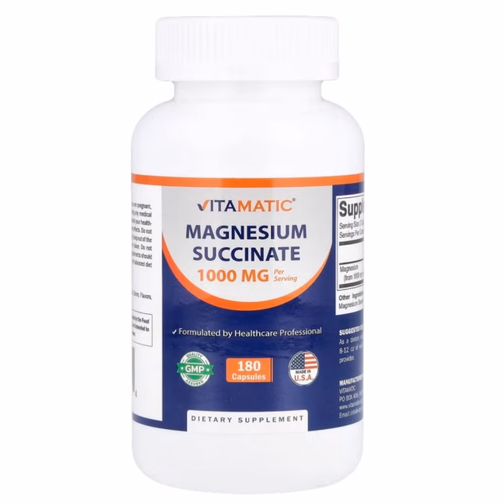 Vitamatic Magnesium Succinate 1000mg Capsules 180s