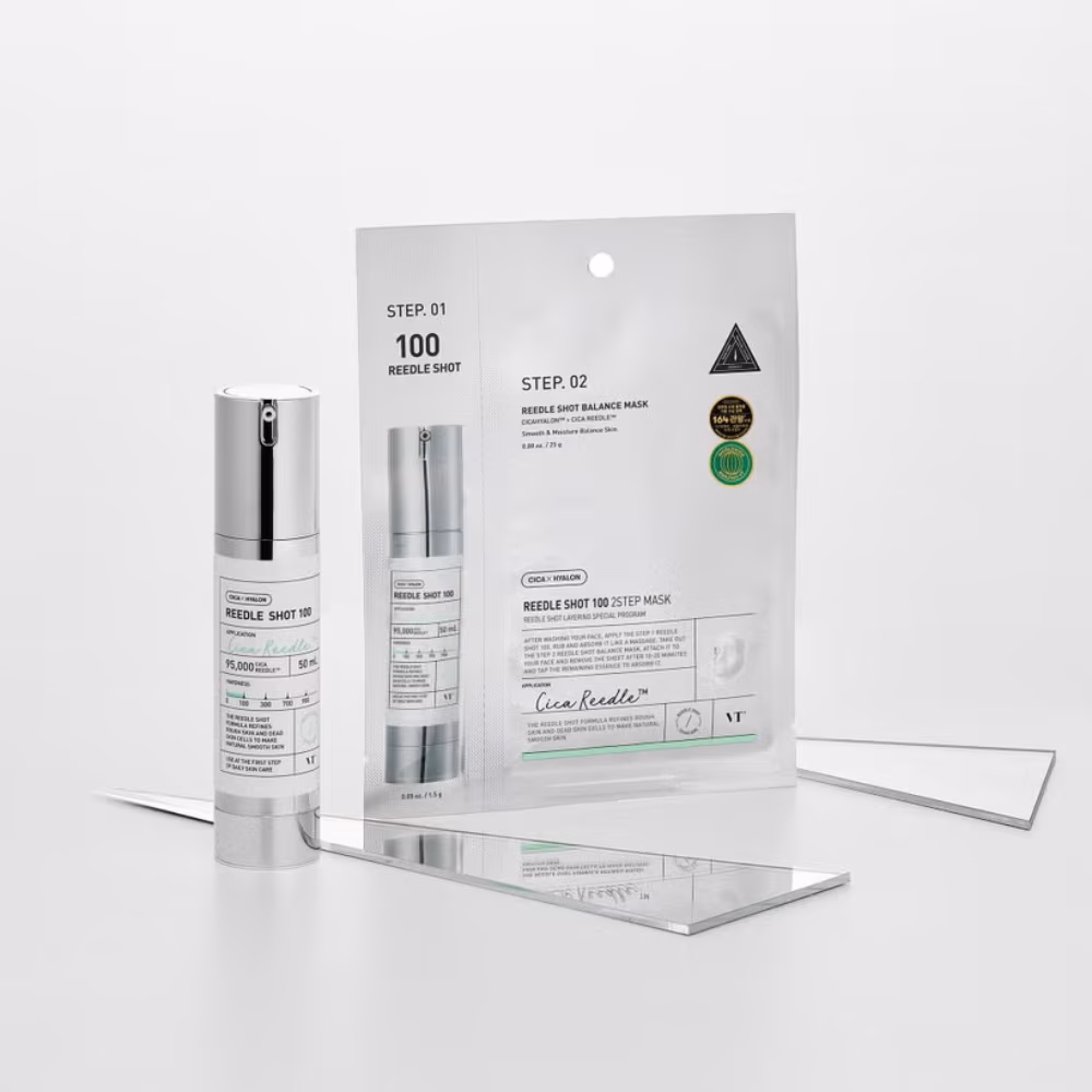 VT Reedle Shot 100 2 Step Mask with Cica Reedle™ & Balance Hydrogel Mask 1.5g + 25g 2
