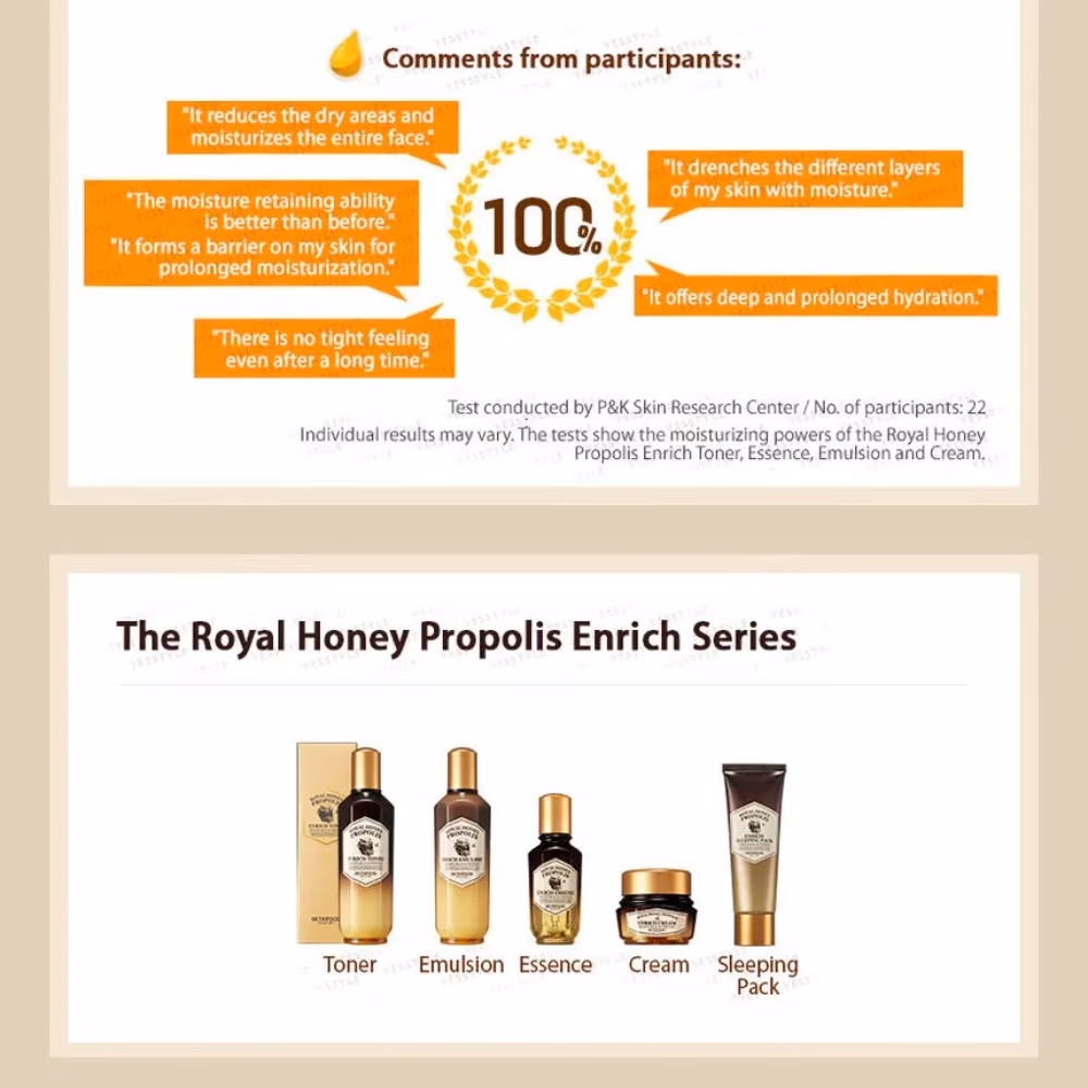Skinfood Royal Honey Propolis Enrich Essence 50ml – 63% Propolis Extract | Deep Moisture & Nutrition for Dry & Dull Skin 3