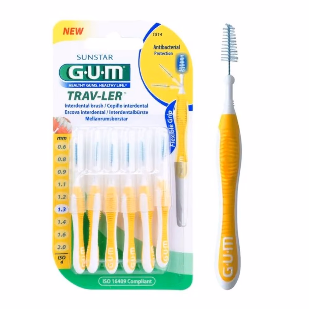 GUM TRAV-LER Interdental Brush (1514) 1.3mm - Pack of 6