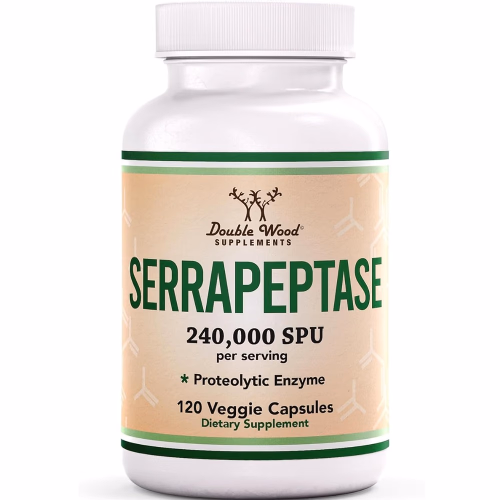 Double Wood Serrapeptase 240,000 SPU 120 Capsules  1