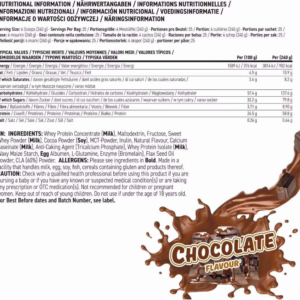 Applied Nutrition Critical Mass Lean Mass Gainer Chocolate Flavor - 6Kg 3