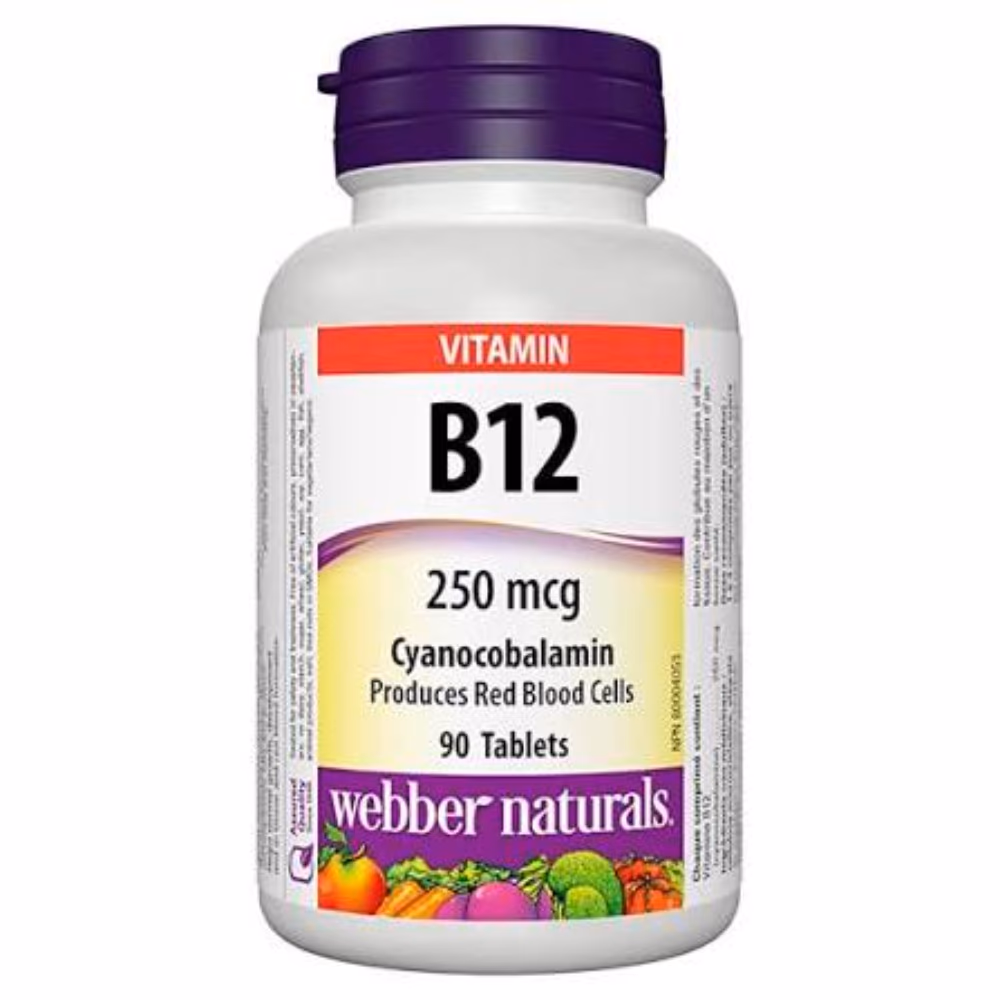 Webber Naturals Vitamin B12 250mcg Tablets 90s 1