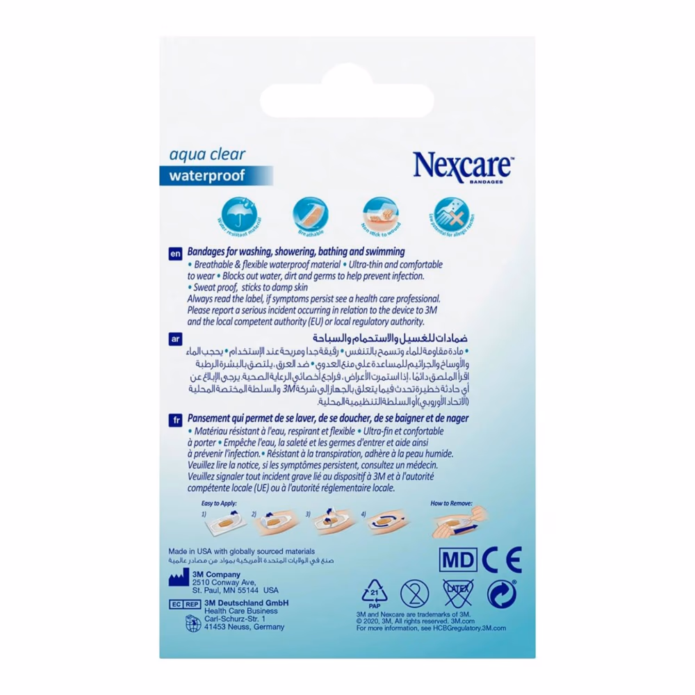 3M Nexcare Aqua Clear Waterproof Bandages - One Size - 20 Bandages 2