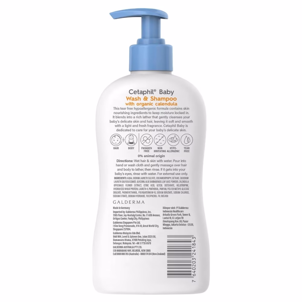 Cetaphil Baby Wash & Shampoo With Organic Calendula 400ml 5