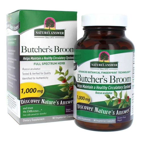Natures Answer Butchers Broom 1000mg-90 Capsules 1
