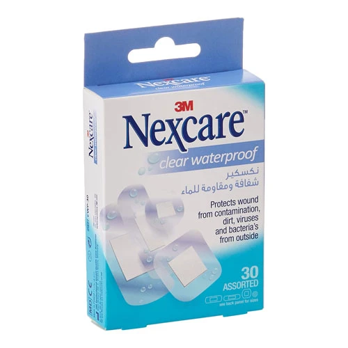 3M Nexcare Clear Waterproof Bandages - Assorted Size - 30 Bandages 1