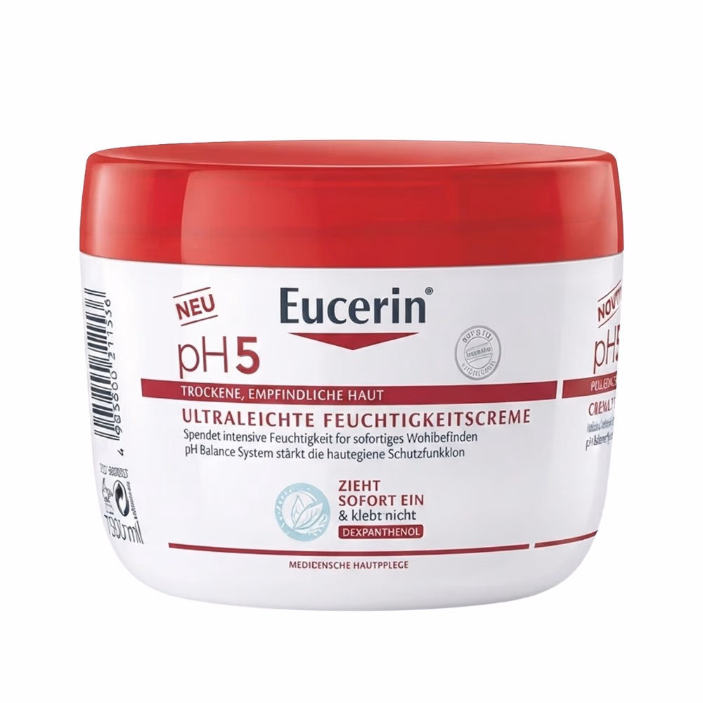 Eucerin pH5 Ultra Light Moisturizing Cream with Dexpanthenol for Dry and Sensitive Skin