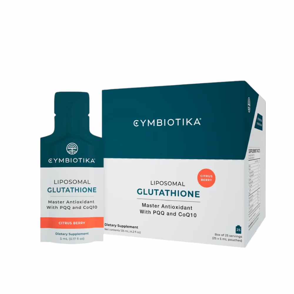 Cymbiotika Liposomal Glutathione – Citrus Berry | Master Antioxidant with PQQ & CoQ10 | 25 Pouches x 5ml