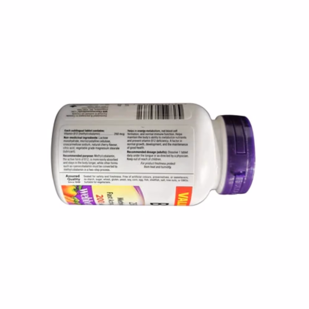 Webber Naturals Vitamin B12 250mcg Tablets 90s 2
