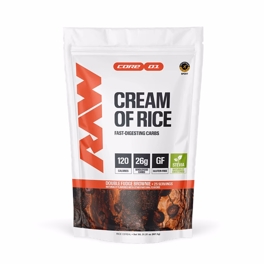 Raw Nutrition Cream of Rice 887.5gm – Double Fudge Brownie | Fast-Digesting Carbs | 25 Servings