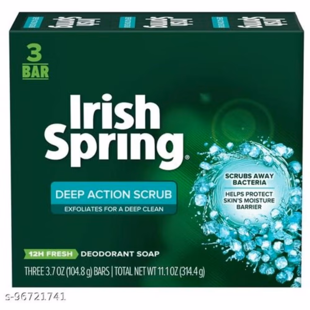 Irish Spring Deep Action Scrub Bar Soap 3 1