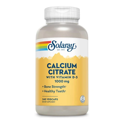 Solaray Calcium Citrate With Vitamin D3 1000mg-240 Capsules 1