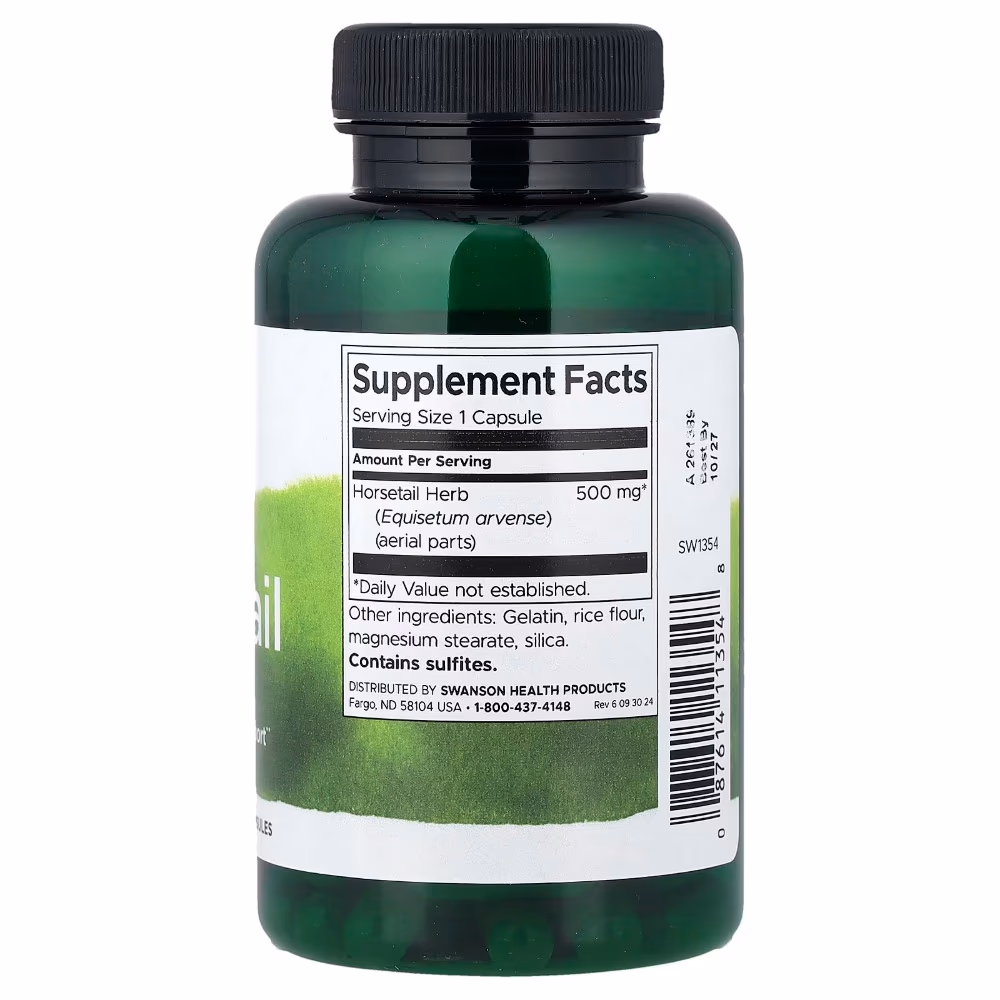 Swanson Horsetail – Herbal Supplement for Hair, Skin, and Nails Support, 500mg, 90 Capsules 2