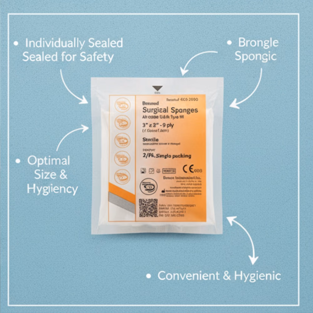 Bromed Gauze Sponge Sterile 3x3 8Ply 50s 4